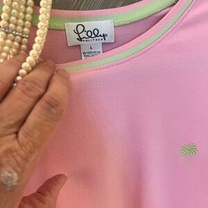 Lilly Pulitzer rare long sleeve pink top with one palm tree.